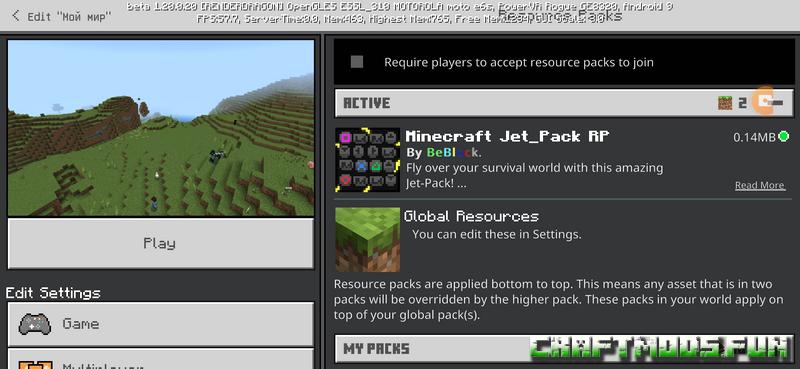 Addon Jetpack Minecraft PE Mod 1.19.83, 1.20 for iOS, Android