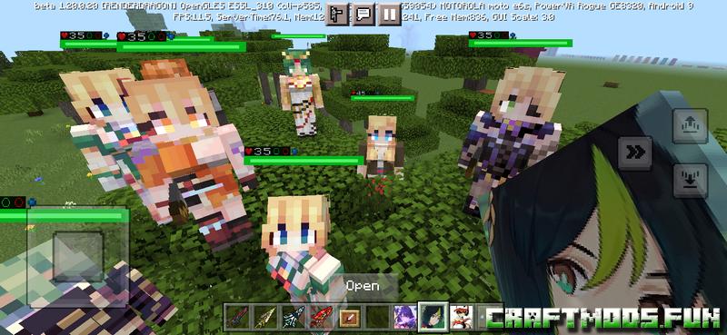 Free Download Anime characters Mod Minecraft PE 1.20 for Android, iOS