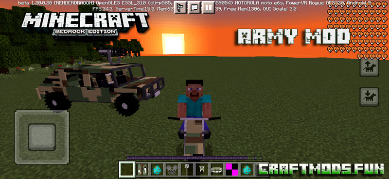 Army Vehicles and Weapons Mod Minecraft PE for iOS, Android