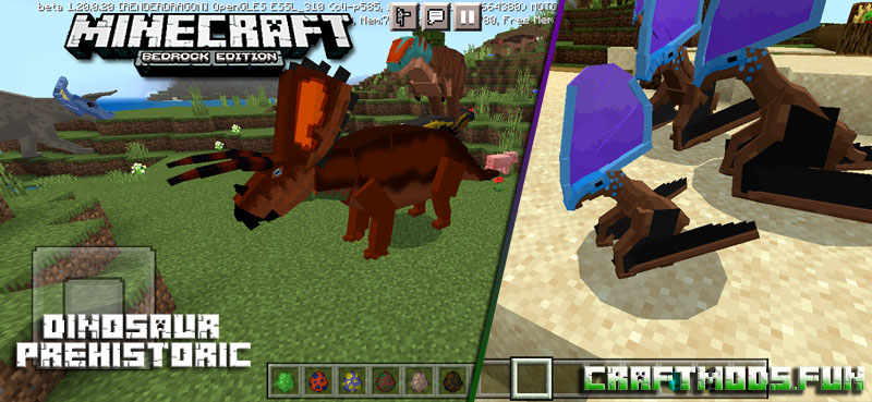 Dinosaurs Prehistoric Mod Minecraft PE 1.20 for iOS, Android