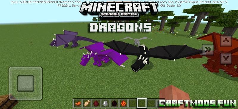 Free Download Dragons Mod Minecraft PE 1.20, 1.19 for Mobile Android