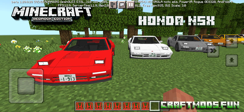 Free Download Mod Vehicles Car Honda NSX Minecreaft PE for Mobile
