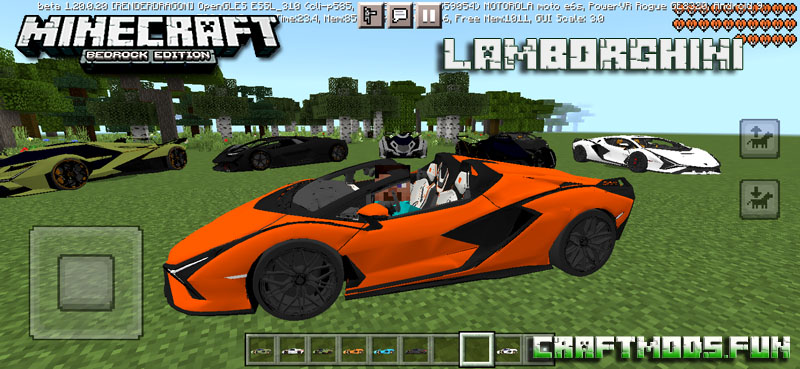 Download Car Mod Lamborghini - Minecraft 1.20, 1.19 for Android, iOS
