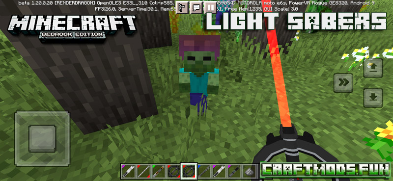 Free Download Lights Sabers Mod MCPE for Android, iOS, Windows 10
