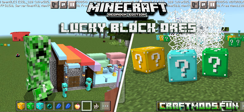 Download Mod for iOS, Windows 10, Android - Lucky Block Ores Addon Minecraft PE 1.20