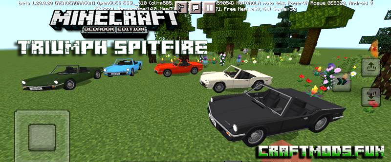 Triumph Car Mod Minecraft PE 1.20, 1.19 for Android / iOS