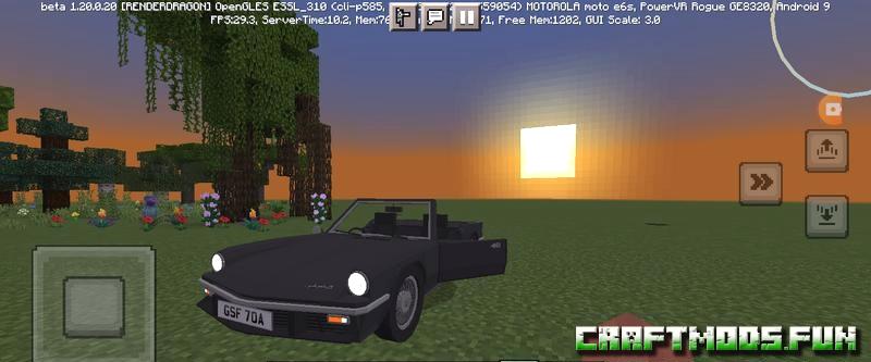 Triumph Car Mod Minecraft PE 1.20, 1.19 for Android / iOS