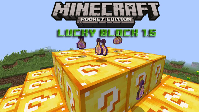 Lucky Block mod for Minecraft PE 1.5, Windows 10