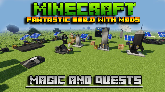 Fantastic build Minecraft with mods - Magic and quests