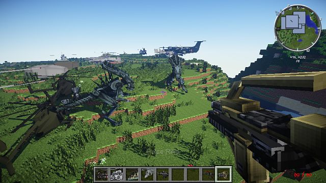 Minecraft with Aliens vs Predator mod