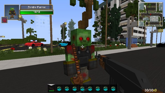 Minecraft with Optifine HD mods and weapons