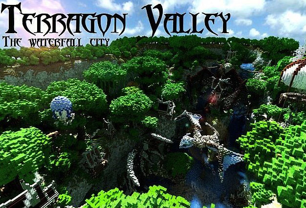 Map for Minecraft 1.5.2 / City in a fantastic valley