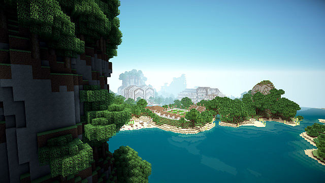 Minecraft map on a beautiful island for versions 1.7.2, 1.6.2, 1.5.2