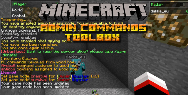 Mod Admin Commands Toolbox for Minecraft 1.7.10